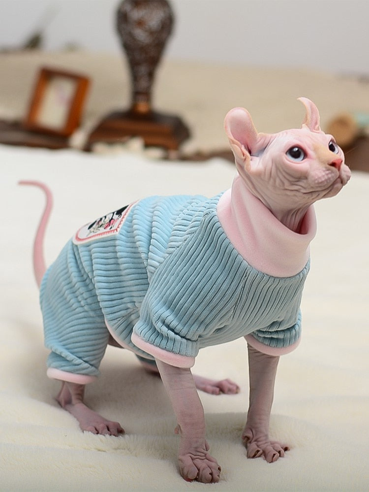 Cat Clothes Winter Warm Soft Cats Cotton Hoodies Jumper Sphynx Cat Costumes Pullover Sphinx Kitten Clothes Cat Supplies For Cats