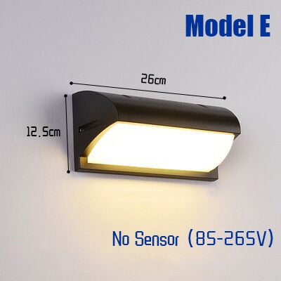 Led Outdoor Wall Light Waterproof IP65 Motion Sensor Led Outdoor Lighting Porch Lights Balcony Garden Lights Outdoor Wall Lamp