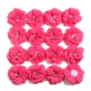 240PCS 5.5cm 2" Pearl Cluster Rhinestone Center Chiffon Hair Flower Hand Sewing Flower Boutique For Baby Headbands