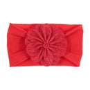 Nishine suave estiramiento satén Rosa flor bebé diadema nudo recién nacido ancho Nylon diademas turbante niñas sombreros niños foto Props