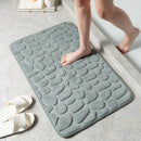Simple Momery Foam Bathroom Mat 3D Cobblestone Pattern Absorbent Bath Rug Toilet Hallway Non-Slip Doormat Floor Carpet Washable