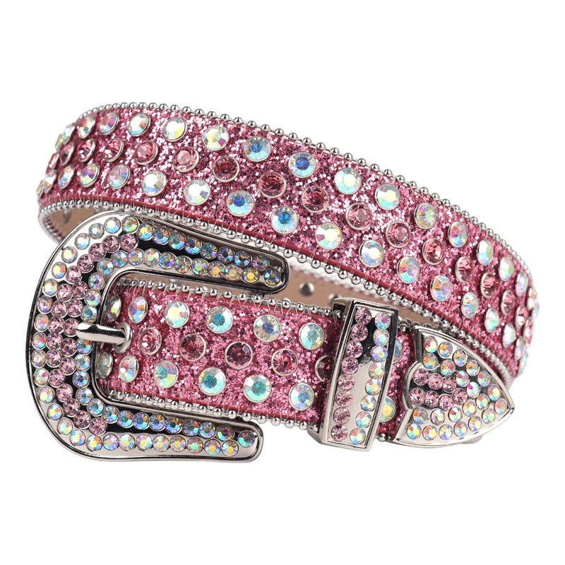 Bling Bling Western Strass Gürtel Luxus Strap Crystal Belt Cowgirl Cowboy Nietengürtel für Frauen Männer Cinturones Para Mujer