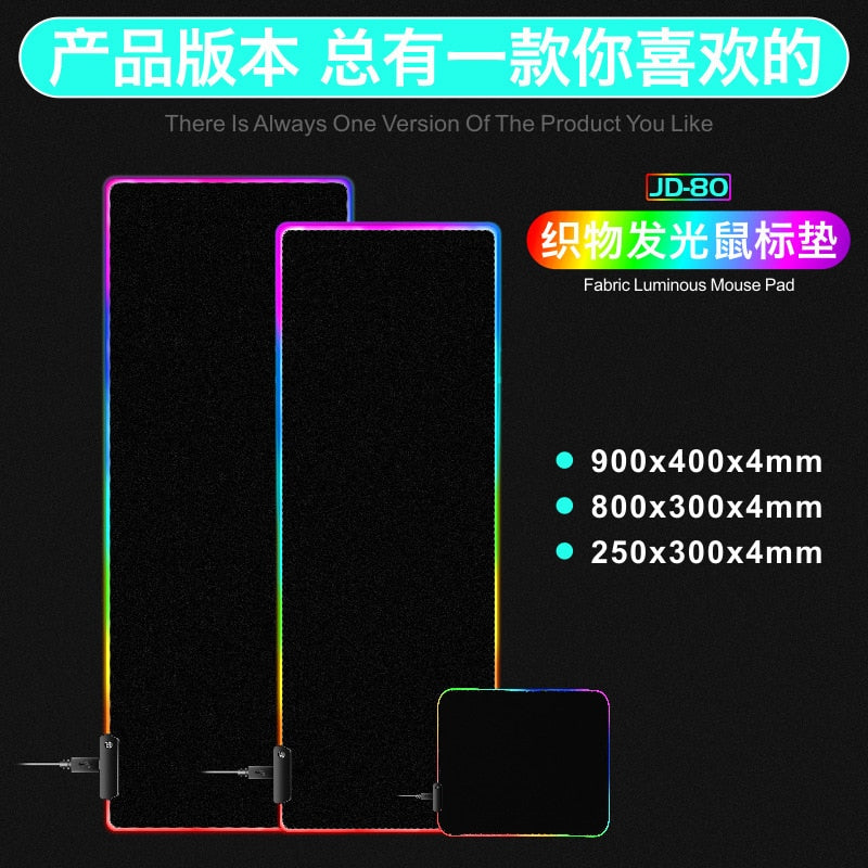 Luminous mouse pad extra large thick with lock edge magic mouse pad large computer table mat eat chicken game mat