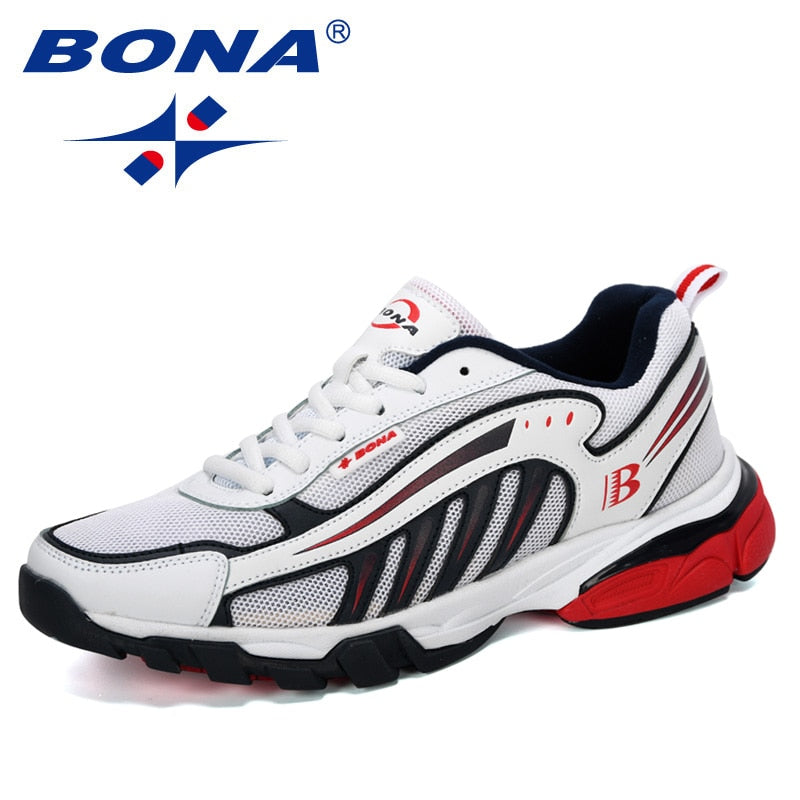 BONA, nuevos diseñadores, zapatos para correr, zapatos deportivos con abertura de vaca para hombre, calzado para correr para hombres, zapatos transpirables ligeros para exteriores para hombres