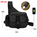 Fishing Tackle Bag Single Shoulder Crossbody Bags Waist Pack Fish Lures Gear Utility Storage Fishing Box Bag Tactical Bag XA232G