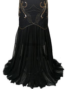 Women Vintage 1920s Great Gatsby Dress 20s Flapper Party Formal Dress Sexy O-Neck Sleeveless Beaded Sequin Mesh Mermaid Dress
