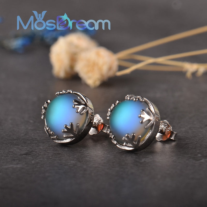 ITSMOS Moonlight Ladies Fashion Aurora Borealis Earrings s925 Silver Stud Elegant Jewelry Birthdays Romatic Gift for Women