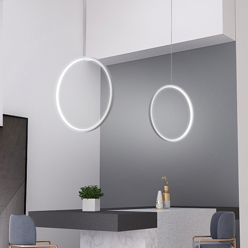 Minimalist  Modern LED Chandelier Lights round ring Circle Pendant Lamp Home For Living Room Lighting Indoor Fixture