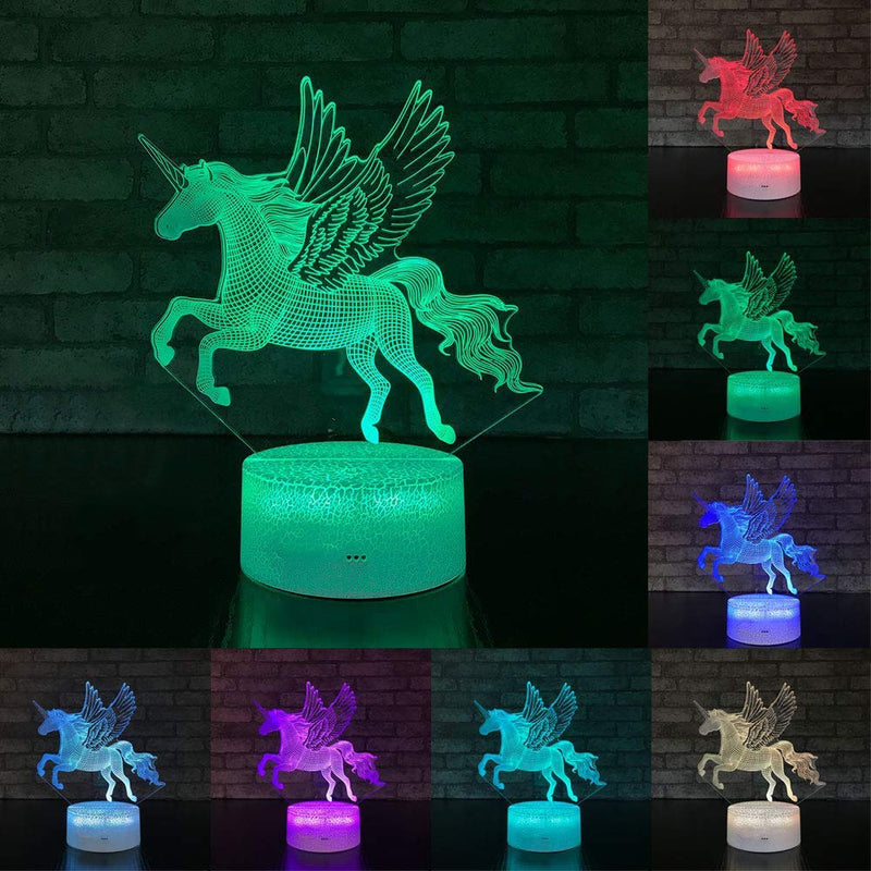 7 / 16 Color LED Table Desk Lamp Kids Gift Home Decoration LED Table Desk Lamp LED Night Light Unicorn 3D LED Night Light D25