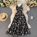 Boho Schlank V-Ausschnitt Sommer Bandage Rückenfrei Maxi Langes Kleid Frauen Lässige Spaghettiträger Party Strandurlaub Elegante Tunika Vestidos