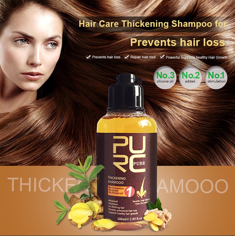 PURC Hair Growth Spray Prevenir la pérdida de cabello Tratamientos para el cuero cabelludo Espesar Champú para el cabello Set Belleza Salud Cuidado del cabello