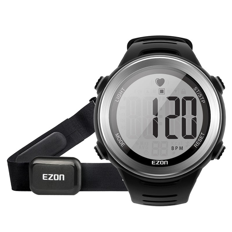 Monitor de ritmo cardíaco Hombres Deportes Polar Relojes Impermeable Digital Inalámbrico Correr Ciclismo Correa de pecho Hombres Mujeres Reloj deportivo