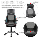 Swivel Mesh Office Computer Chair with Headrest Executive chair Ergonomic Mechanism Synchronized Height Adjustable, Black