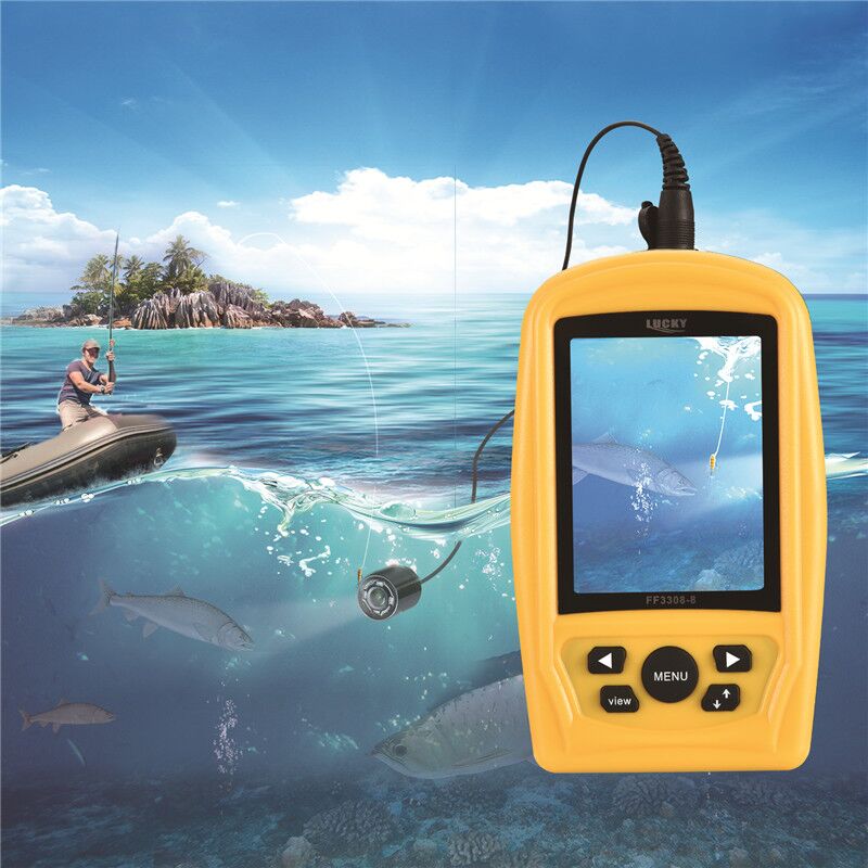 Buscador de pesca submarina portátil LUCKY que combina con el sistema 3308-8 sensor CMD 3,5 pulgadas TFT RGB Monitor impermeable Fish Sea 20M