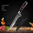Stainless Steel Chef Knife Set with Knife Cover Case Sheath 8 Pcs  Cleaver Slicing Damascus Veins  Survive  Kitchen Knives Set
