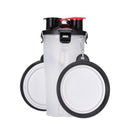 Portable 2 in 1 Pet Folding Water Bottle Food Container With Folding Silicone Pet Bowl Outdoor Travel Dog Cat Feeder Cup Bowl