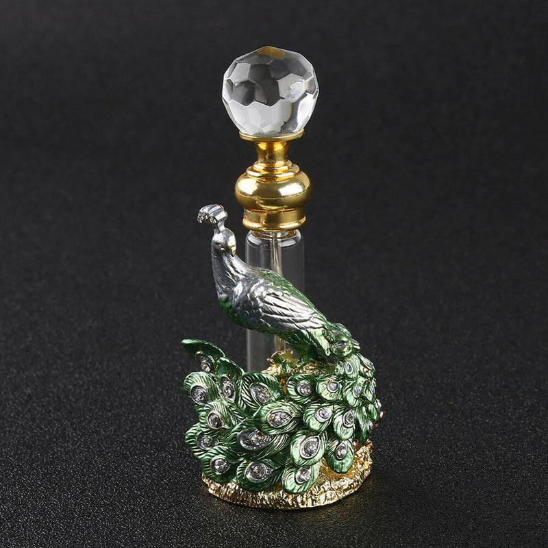 Ancient Arab Empty Perfume Bottle Antique Crystal Metal Bottle Dripper Home Decor Lady&