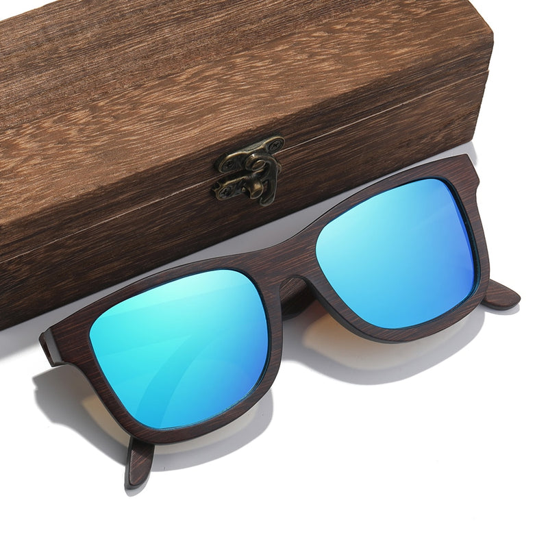 EZREAL Handmade Natural Wooden Sunglasses Women Men Brand Design Vintage Fashion Glasses Gray Polarized Lens Accept OEM 1610BN