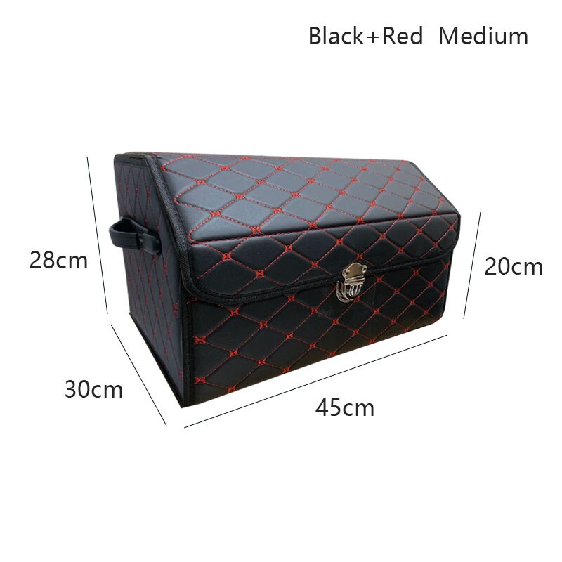 AUTOROWN PU Leather Trunk Organizer Box for Shopping Camping Picnic Home Garage Storage Bag Auto Interior Accessories S/M/L