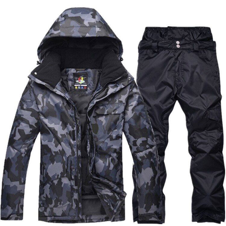 Neue Herren Tarnung Skianzug Wasserdichte Atmungsaktive Snowboardjacke Winter Schneehose Anzüge Herren Skifahren und Snowboarden Sets