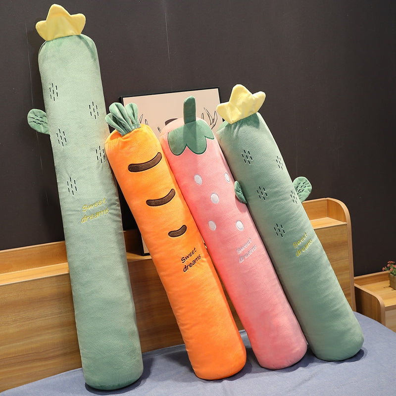 Cartoon Fruit Long Sleep Support Pillow Simulation Vegetable Carrot Plush Toys Doll Pregnant Body Neck Pillow Soft Cushion Gift