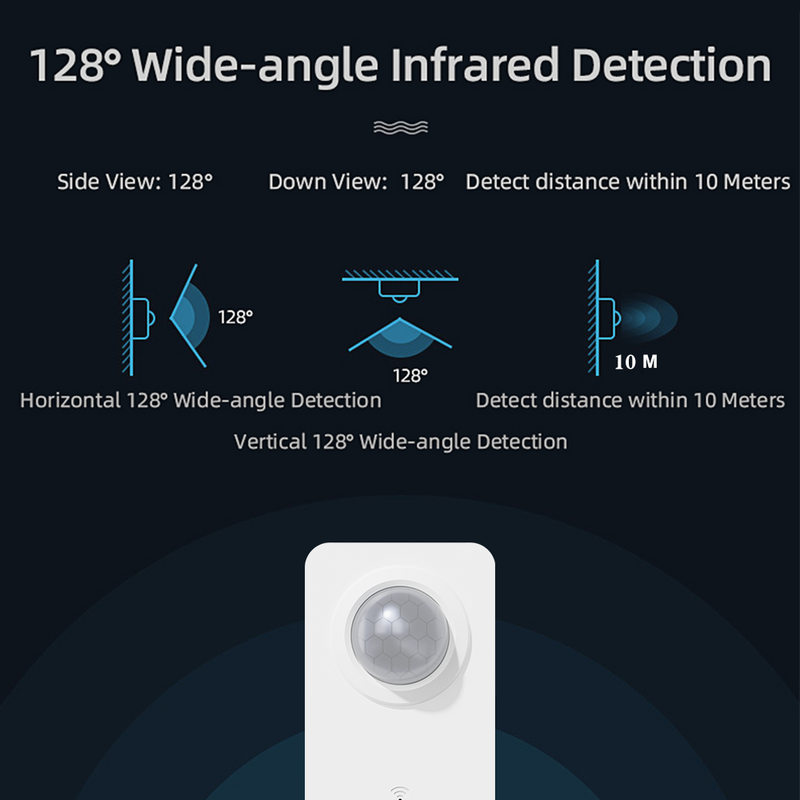 Sensor de movimiento Tuya PIR WiFi para detección pasiva infrarroja de vida inteligente, Detector de sistema de alarma de seguridad trabajo remoto con Alexa