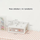 MINKYS Kawaii Large Capacity Transparent Drawer Type Desktop Organizer Desk Storage Box Pen Holder School Office Stationery