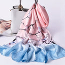 100% Silk Scarf Women Luxury Headscarf Print Long Natural Silk Shawls Foulard Femme Thin Satin Neck Scarf Real Silk Scarves