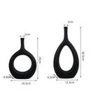 VILEAD Ceramic Hollow Out Flower Vase Figurines Nordic Modern Planter Pots Living Room Desktop Interior Decorative Decorations