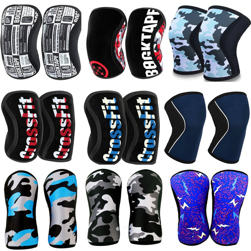 Women Men Teens 7mm Neoprene Sports Kneepads Compression Weightlifting Pressured Crossfit Training Knee Pads Support Custom Logo