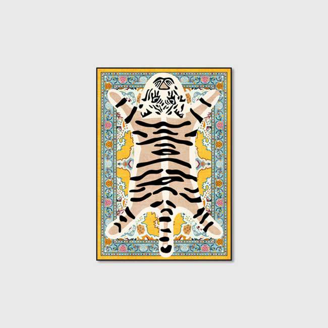 Cartoon Tiger Skin Rug Persian Living Room Floor Mat 120x160cm Bedroom Bedside Carpet Kitchen Non-slip Floor Mat Area Rug