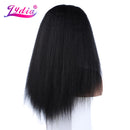 Lydia Afro Kinky Straight U Part Natural Black Color Hair Wig Heat Resistant Synthetic 16-22 Inch Daily Wigs For Women  Ladies