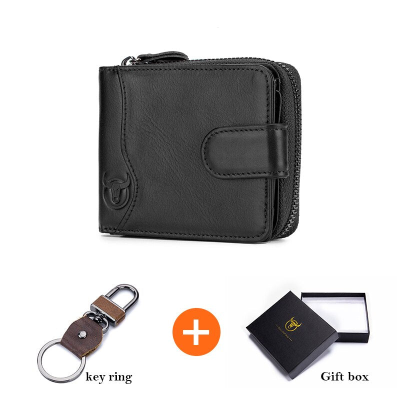 BULLCAPTAIN Men's  Leather Wallet Business Wallets Multifunction Multifunctional Business Card Holder Small Card Box
