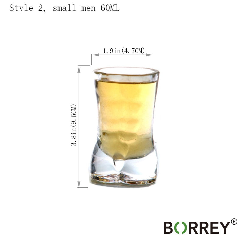 BORREY, copa de cerveza única, divertida copa de vino, whisky, Vodka, vasos de chupito, barra creativa, copa de cóctel, taza con forma de cuerpo, taza de jugo de café