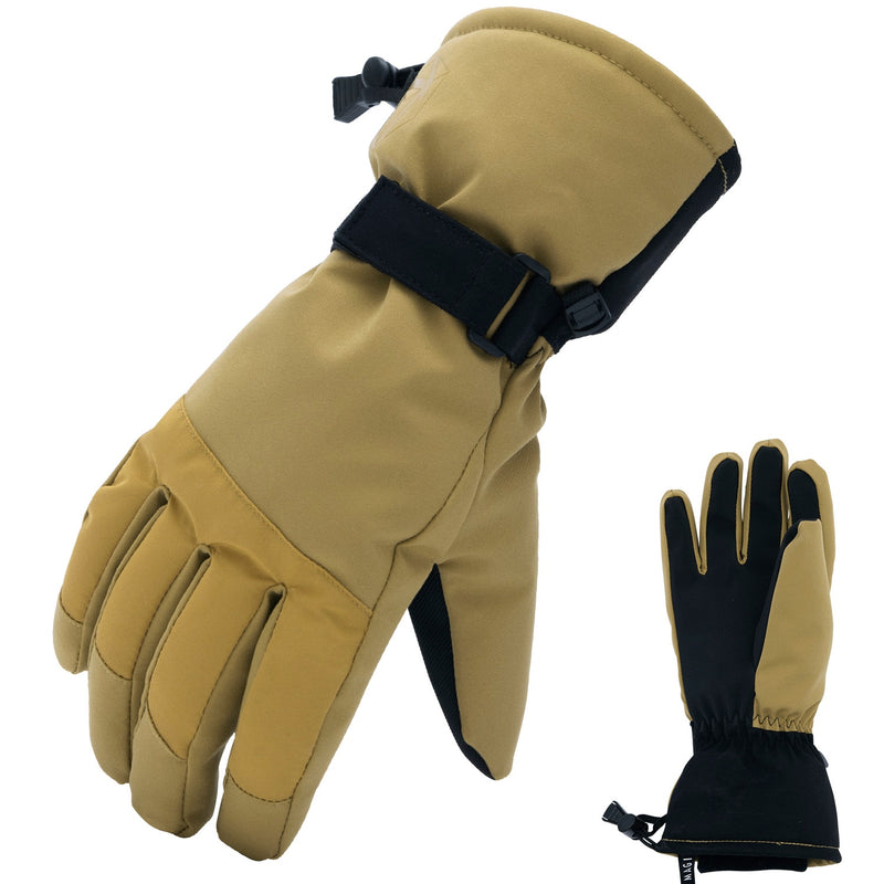 Guantes de lana de esquí impermeables y cálidos Extra gruesos a prueba de viento invierno exterior deporte Snowboard moto de nieve motocicleta montar a prueba de deslizamiento