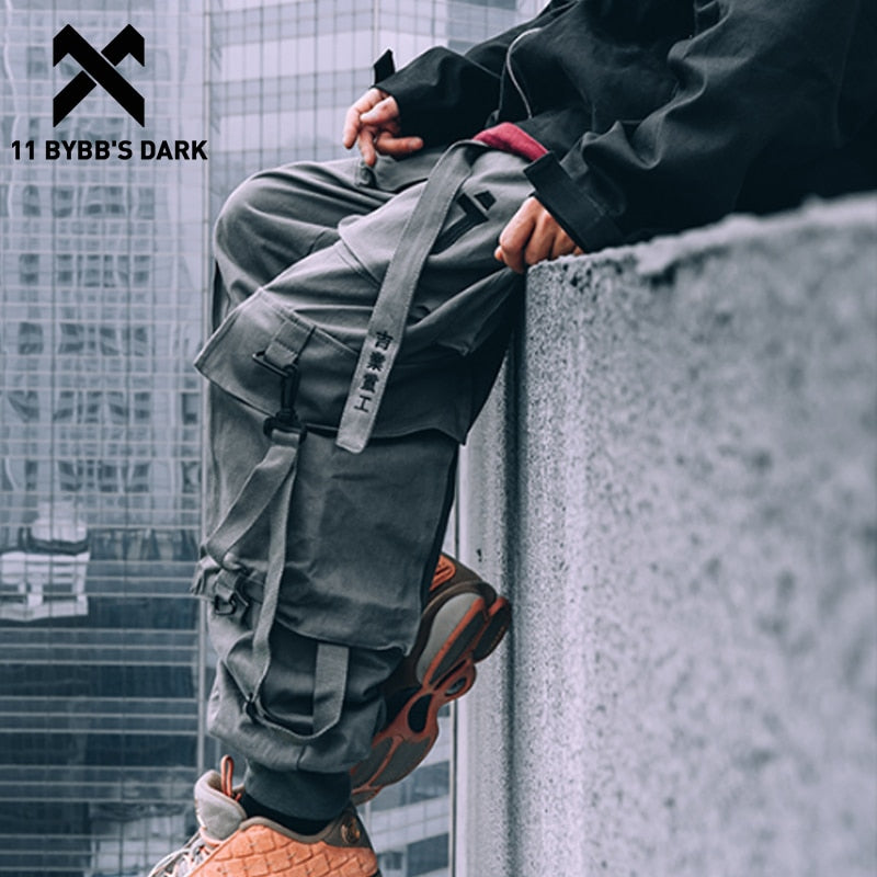 11 BYBB'S DARK Techwear Cargo Pants Hombres Multi bolsillos Hip Hop Casual Streetwear Pantalones Joggers Cintura elástica Pantalones de chándal