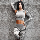 Camo Yoga Set Women Seamless Fitness Camouflage Gym Set High Waist Gym for Women Leggings Breathable Long-sleeved Yoga Suit