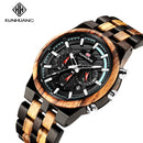 Mix Sandal Wood Men Sport Relojes Reloj de pulsera de madera Reloj de bambú de madera para hombres Correa de madera Cuarzo Husband Cronógrafo Relogio
