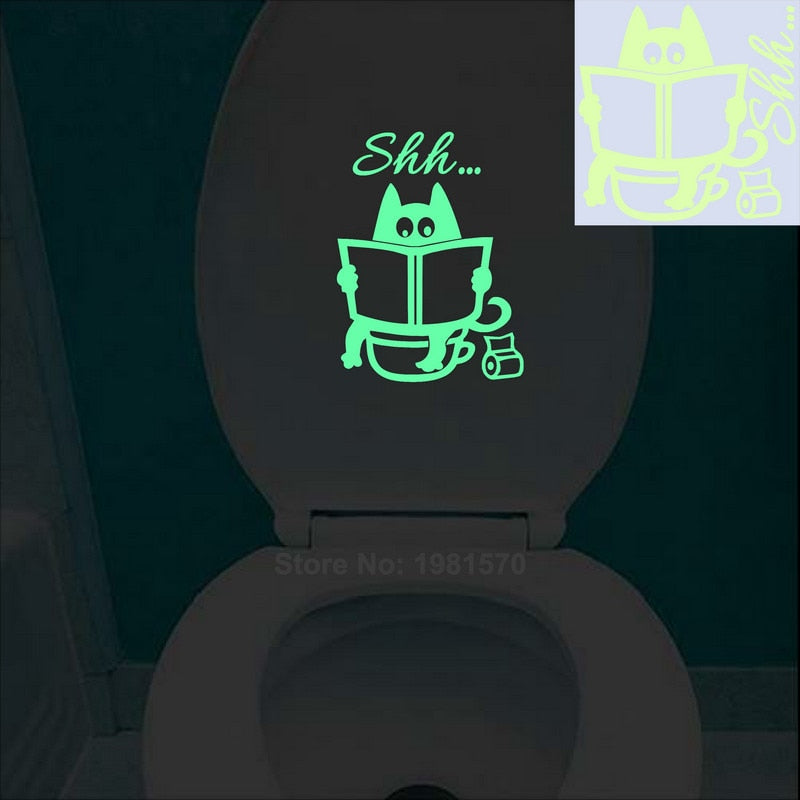 Glow in the Dark Katze Aufkleber Kinderzimmer leuchtende Aufkleber Home Decor Cartoon Wandaufkleber Auto Telefon Badezimmer Toilette Dekoration