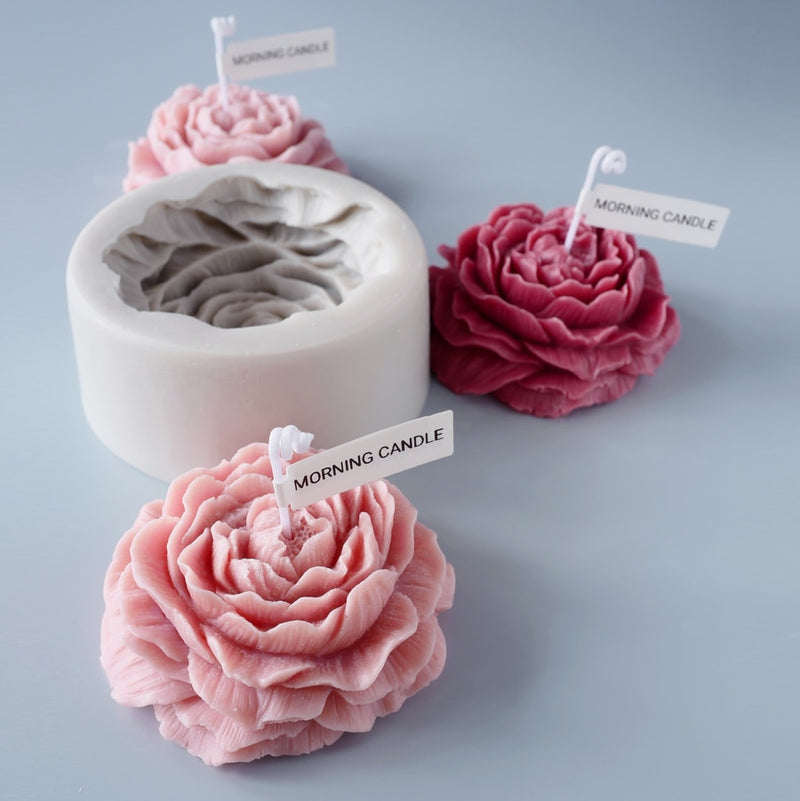 Aromatherapy candle Mold handmade diy aromatherapy candle silicone mold large peony handmade soap model plaster mold