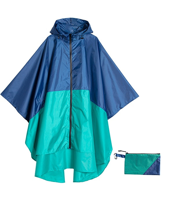 Freesmily Damenmode-Regenmantel, wasserdichter Regen-Poncho-Umhang mit Kapuze zum Wandern, Klettern und Touren