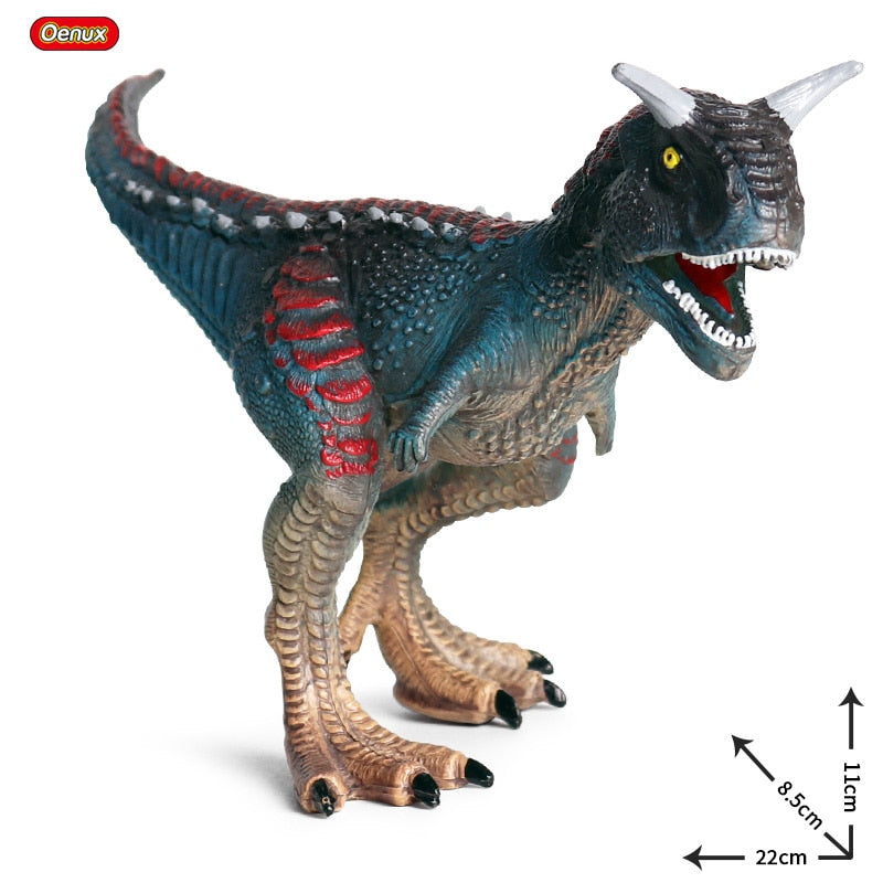 Oenux New Jurassic Dinosaur Carnivorous Carnotaurus Action Figure T-Rex PVC High Quality Collection Model Toys For Kids Gift