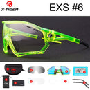X-TIGER Photochromic Cycling Sunglasses 5 Lens UV400 Mountain Bike Glasses Men Outdoor Sports Cycling Goggles With Myopia Frame