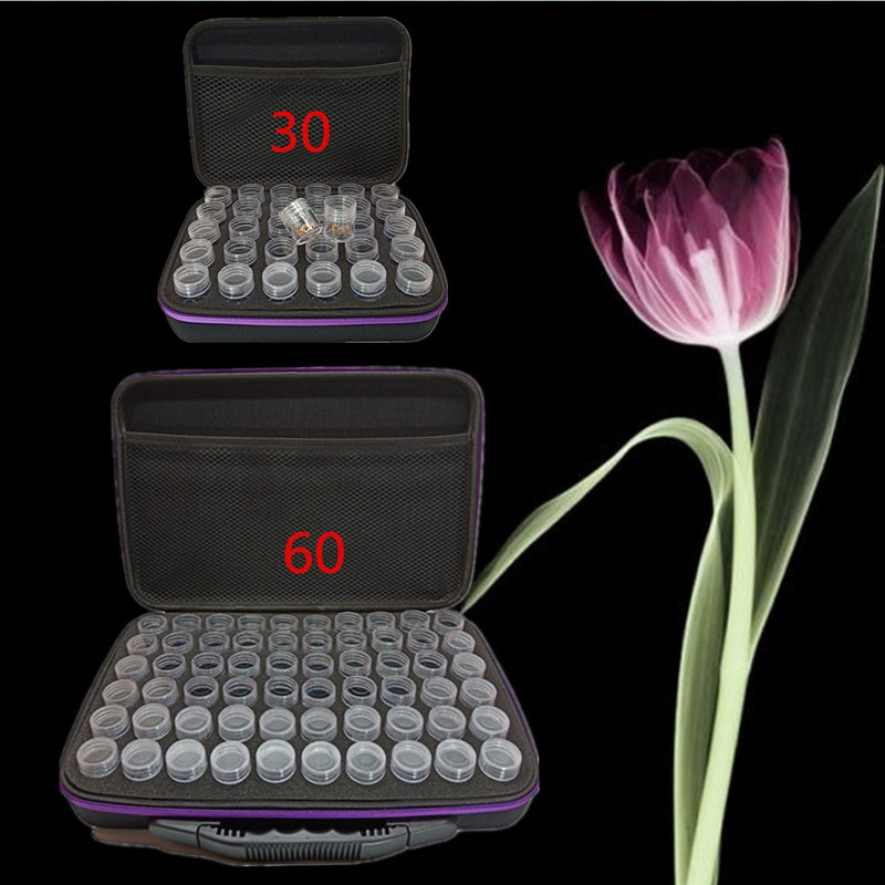 30/60/120 botellas Kit de accesorios de pintura de diamantes contenedor de diamantes caja de almacenamiento 5D mosaico de diamantes herramientas de punto de cruz bolsa de mano