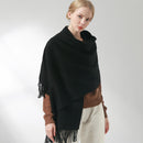 Winter 100% Pure Wool Scarf Women Thicken Shawls and Wraps Echarpe for Ladies Foulard Femme Winter Solid Cashmere Scarves Stoles
