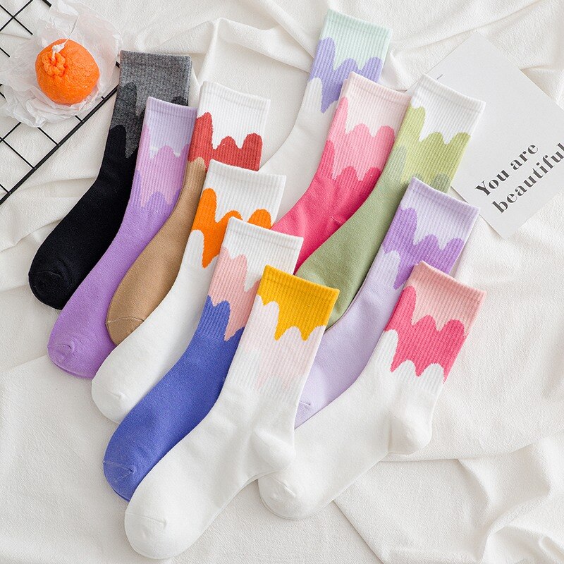 Socks Spring and Autumn ins pure cotton women&