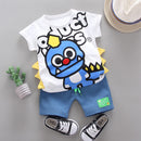 Children Cotton Clothes Summer Baby Boys Dinosaur modeling O-Neck T Shirts Denim Shorts 2Pcs/sets Infant Kids Toddler Tracksuits