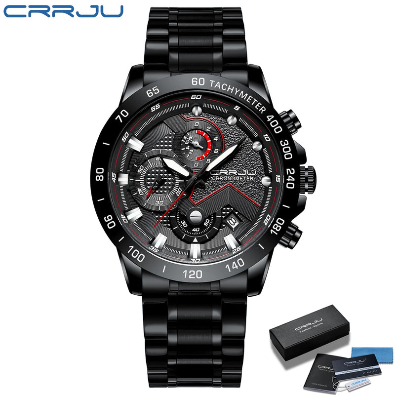 CRRJU 2021, nuevos relojes de moda para hombre con acero inoxidable, marca superior, cronógrafo deportivo de lujo, reloj de cuarzo para hombre, reloj Masculino