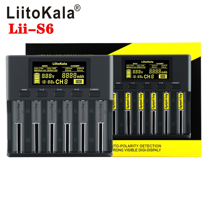 LiitoKala Lii-PD2 Lii-PD4 Lii-S8 Lii-500 Lii-600 Lii-PL2 Akkuladegerät für 18650 26650 21700 AA AAA 3,7 V Lithium-NiMH-Akku