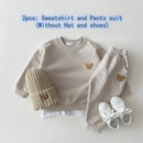 Toddler Outfits Baby Boy Tracksuit Cute Bear Head Embroidery Sweatshirt And Pants 2pcs Sport Suit Fashion Kids Girls Clothes Set